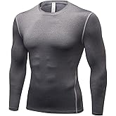 LEICHR Compression Shirts for Men Long Sleeve,Quick Dry Rash Guard Running Tops,Athletic Workout Base Layer Undershirts
