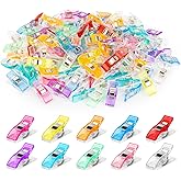 100 Pcs Sewing Clips for Fabric - RAINFLOW Little Plastic Clip Quilting Accessories and Supplies Notions Multi-Color Crafting