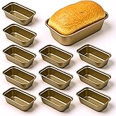 IANFAN 12 Pcs Mini Loaf Pan for Baking Bread, Non-Stick Carbon Steel Baking Bread Pan 6.1 x 3.3 x 2.1 Inches Small Banana Bread Tins for Oven Baking Small Rectangular Bread
