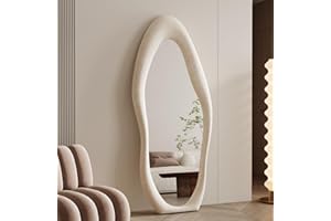 Full Length Mirror 63"x24", Irregular Wavy Mirror, Arched Floor Mirror, Wall Mirror Standing Hanging or Leaning Against Wall 