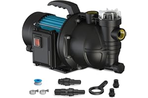 FLUENTPOWER 1.5HP Portable Garden Booster Pump with Prefilter, 1200GPH, Lift 151FT, Shallow Well Jet Pump, Water Transfer Dra