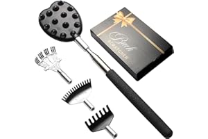 Telescoping Back Scratcher with 4Pcs Detachable Heads Extendable Back Scratcher Valentines Gifts for Men Women Backscratcher 