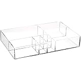 Amazon Basics Acrylic 8-Compartment Durable Makeup Jewelry Accessories Storage Organizer Tray