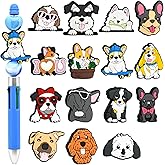 Silicone Focal Bead for Pens 15Pcs Cute Dog Focal Beads for Key Chain Lanyard Making Funny Keychain Making Bulk Pets Pen Charms Bracele Jewelry Making Cute Animal Puppy Charms DIY Your Gifts