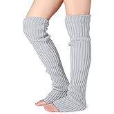 Pareberry Women's Winter Over Knee High Footless Socks Knit Warm Long Leg Warmers