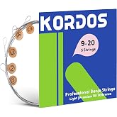Banjo Strings 5 String Set Light Gauge, Loop End, Nickel-plated Seel, 9-20 | Vacuum sealed for long lasting, numbered tagged looped 5 string banjo strings for easy installation, phosphor bronze coated