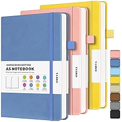 Bullet Dotted Journal Notebook 3 Pack, A5 Dotted