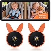 Babyvue BV3PRO Dual Car Camera Baby Monitor, 7.2" 1080P Split Screen | IR Night Vision, Easy Setup and Adjustable Brightness Help Monitor Two Kids and Pets in Rear-Facing Seats