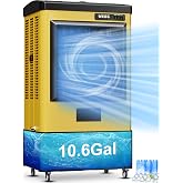 Uthfy 40" 4800 CFM Swamp Cooler, Large Evaporative Cooler with 11 Gal Water Tank, 3 Speeds, 120&deg; Oscillation, 3 Ice Packs, Metal Frame Portable Air Conditioners for Outdoor, Patio, Shop, Yard, Factory
