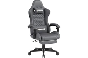 OPIESIT Gaming Chair - Ergonomic Office Chair with Lumbar Support & Pocket Spring Cushion,Heavy Duty 400lb Capacity, High-Back Computer Desk Chair for Home/Work Gray