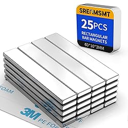 SRENMSMT Powerful Neodymium Bar Magnets, 25 Pack