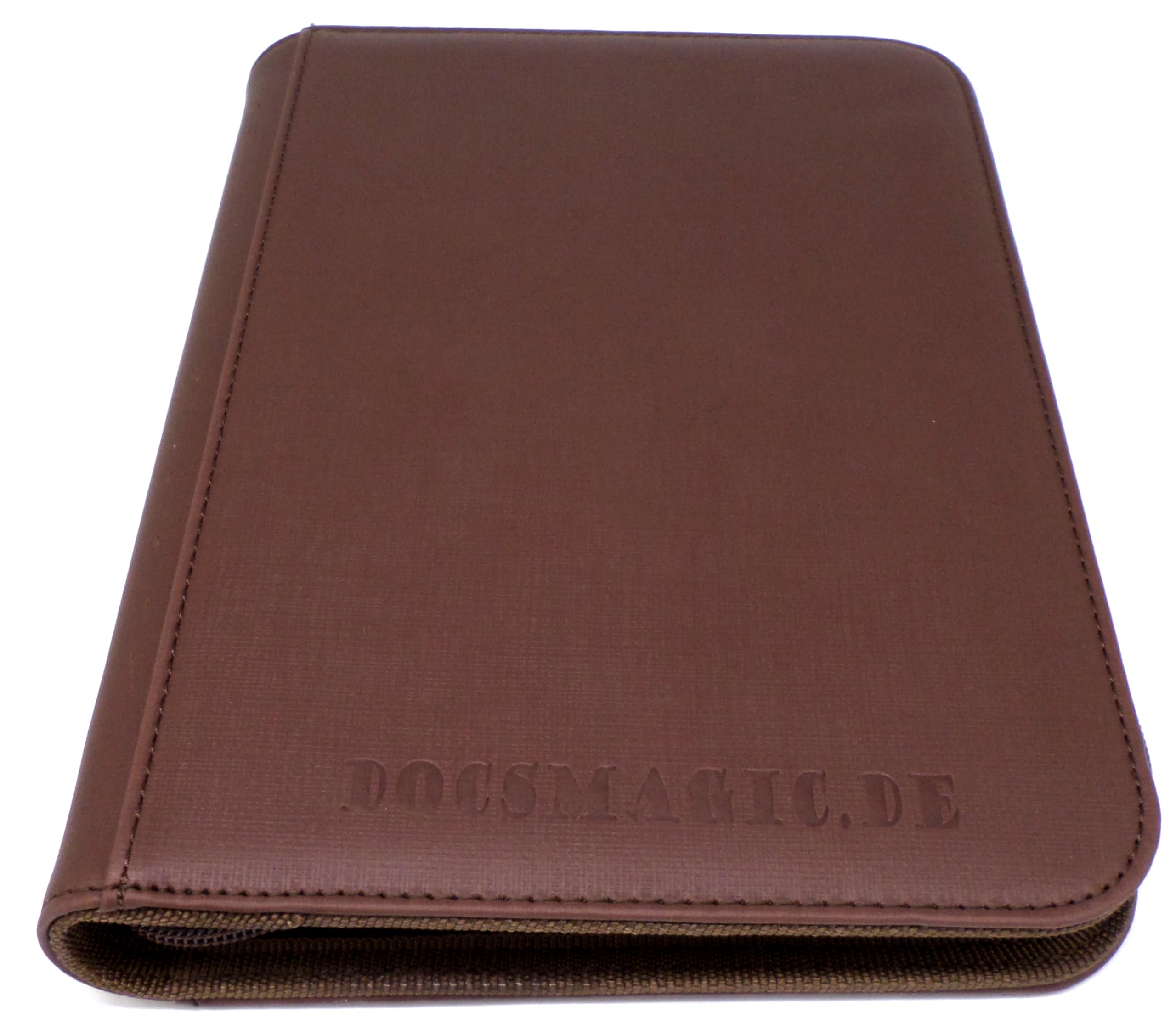 docsmagic.de Premium Pro-Player 4-Pocket Zip-Album Brown - 160 Card Binder - MTG - PKM - YGO