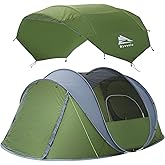 4/6 Person Easy Pop Up Tent, Waterproof, Automatic Setup,2 Doors-Instant Family Tents for Camping, Hiking & Traveling