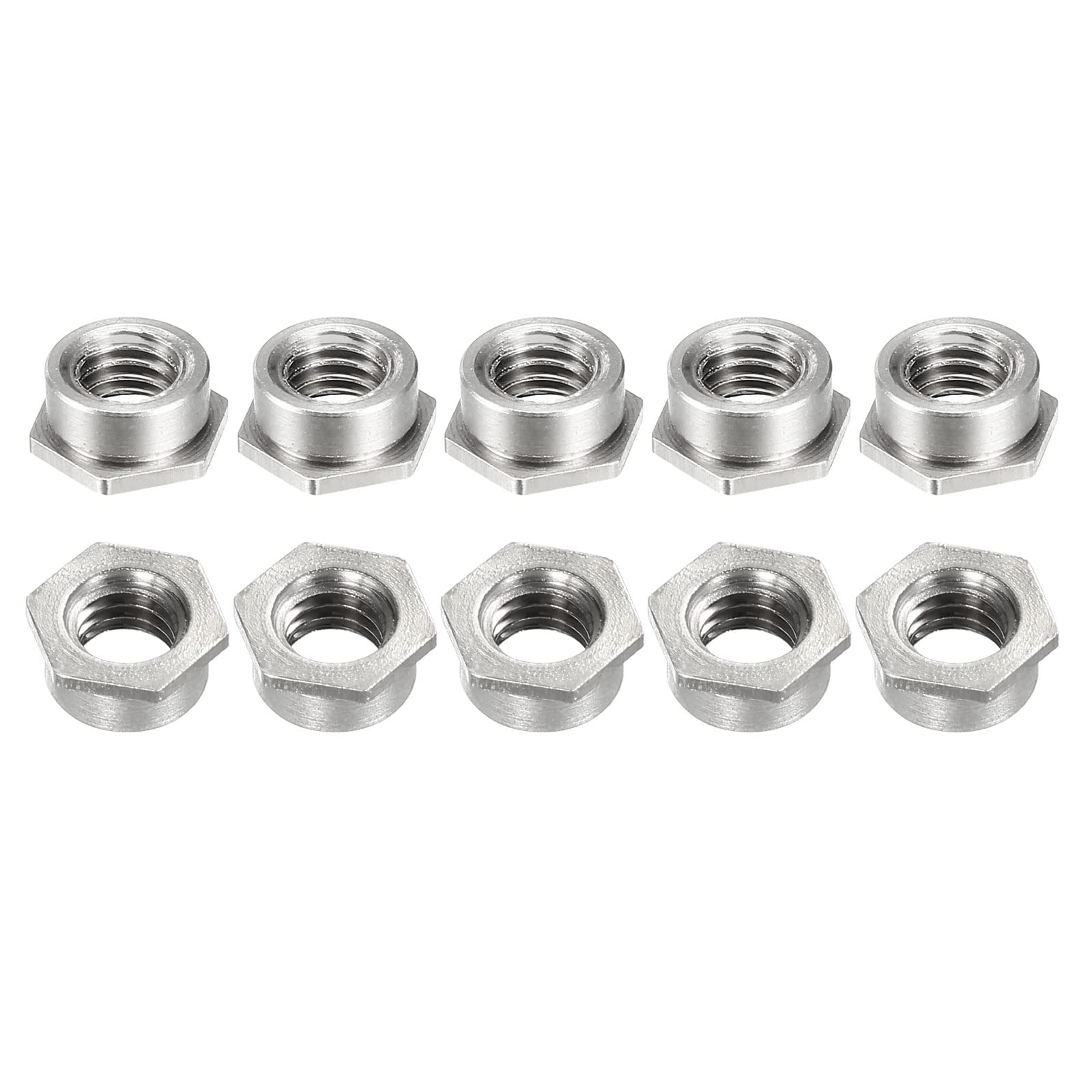 DTGN M3 x 0.5mm(D x P) Self-Clinching Standoff Nuts - 25Pack - Good for Construction Industry - Carbon Steel Passivation Pressure Riveting Nut - Silver