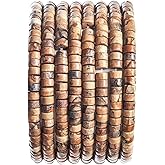 Natural Blown Picture Stone Spacer Beads 4x2mm 38cm/str Flat Round Loose Semi Gemstone Caps for Making Bracelets Necklace