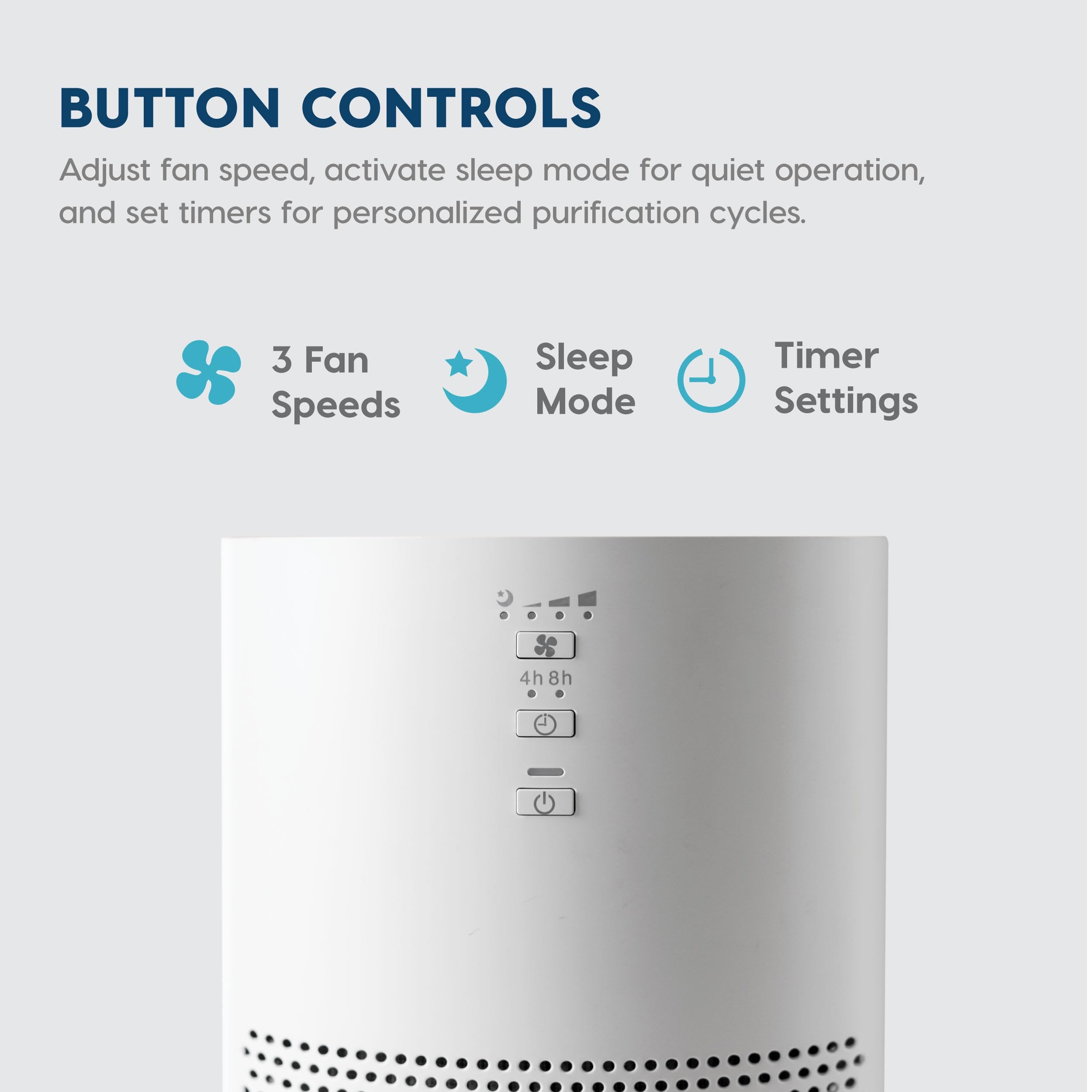 IRIS USA WOOZOO True HEPA Air Purifier, H13 3-in-1 Filter, Removes 99.97% of Allergens, Pet Hair, Smoke & Odors, Covers up to 307 ft², Energy Star, Quiet Air Purifier for Bedrooms, Home, Office