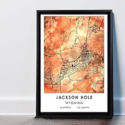 Jackson Hole Map Poster, Wyoming Map Art
