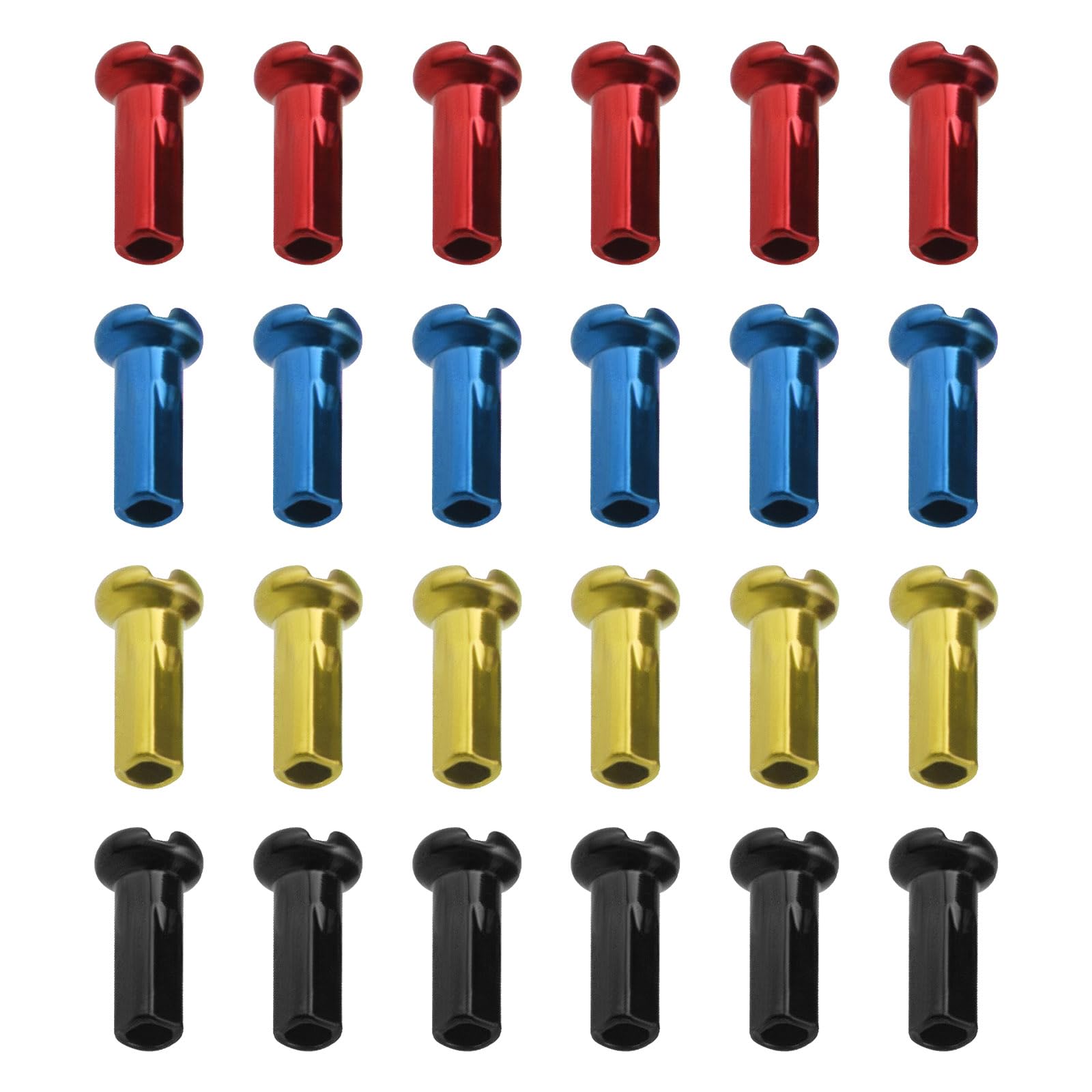 eMagTech 100pcs Bike Wheel Spoke Nipples Bicycle Spoke Protector for Mountain Bike Road Bike 14G / 2mm Dia Steel Spoke Black Red Blue Gold Cycling Replacement Accessories