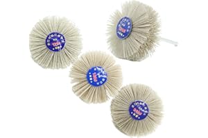 JIUDANI Woodwork Polish Grinder, Nylon Wheel Brush Abrasive, Grinding Head with 6mm Threaded Shank, Abrasive Nylon Wheel Brush, Sanding Mop, Abrasive Wheel (120/180/240/320#4Pcs)