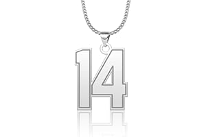 CandyCharms Stainless Steel 18K Jersey Number Necklace Sports Soccer Football Basketball Baseball for Boys Men Girls