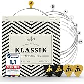 BELFORT Classical Guitar Strings &ndash; Nylon Silver-Wound 6-String Set | Incl. extra high E-string + 4 picks &amp; eBook. For classical &amp; concert guitar.
