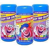 Mr. Bubble Fizzy Tub Colors Bath Water Coloring Tabelets, 6 Bright Colors, Red, Orange, Yellow, Purple, Blue and Green, Fragrance Free, Cap Makes Colorful Waterfall (3 Jars, 450 Tablets)