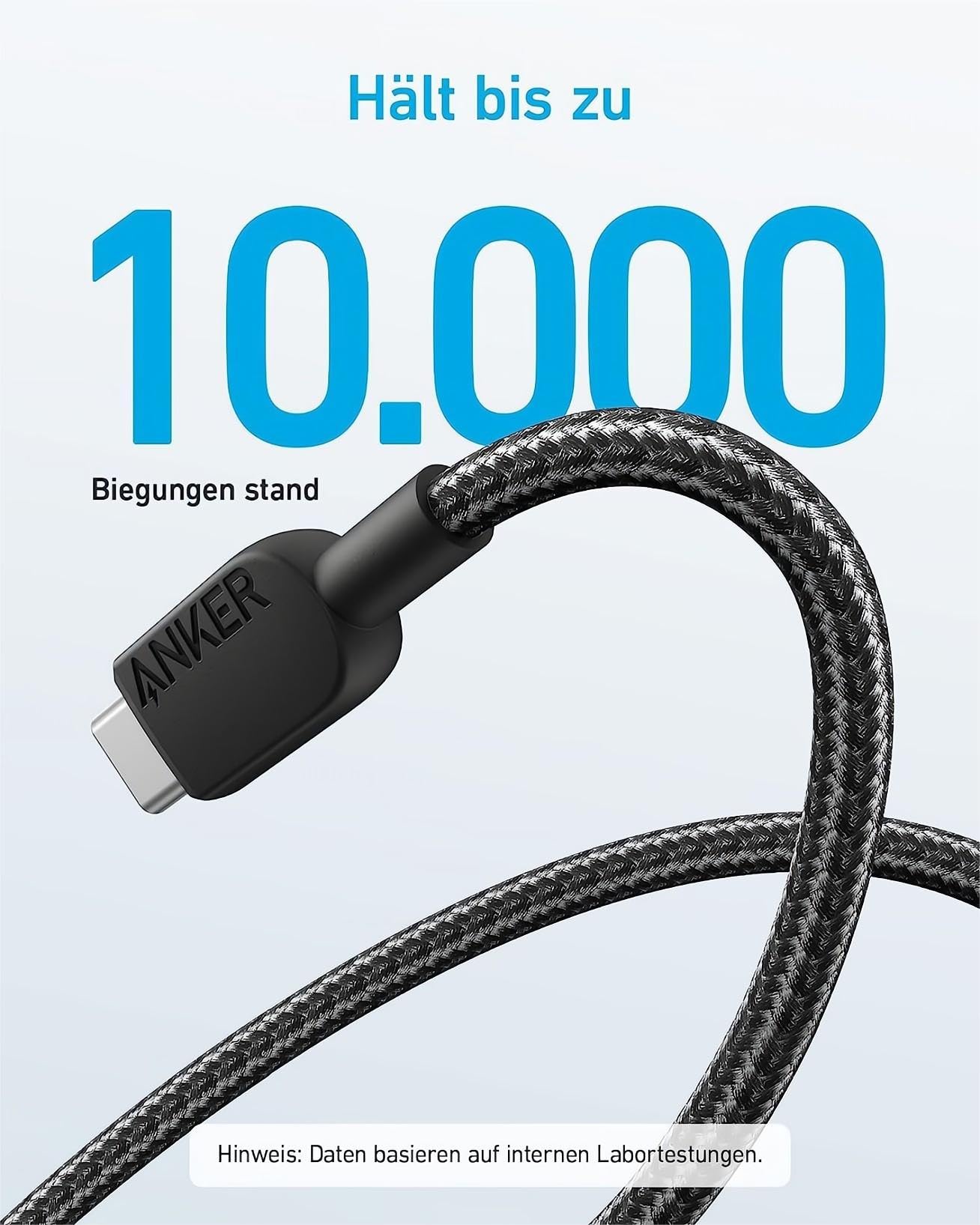 Anker USB C Kabel, [2 Stück 0,9m] Ladekabel USB C Nylon Geflochten Schnellladekabel, USB auf USB C Kabel für Samsung Galaxy S24 S23 S22 Ultra Note 20 iPhone 16 15 14 Pro Max iPad MacBook 2