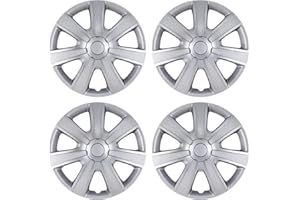 I1MOTOR Hubcaps 14", Wheel Rim Cover Universal R14 Hub Caps, Snap On Car Pickup Truck SUV, Wheel Covers, Set of 4, 14-Inch, Silver