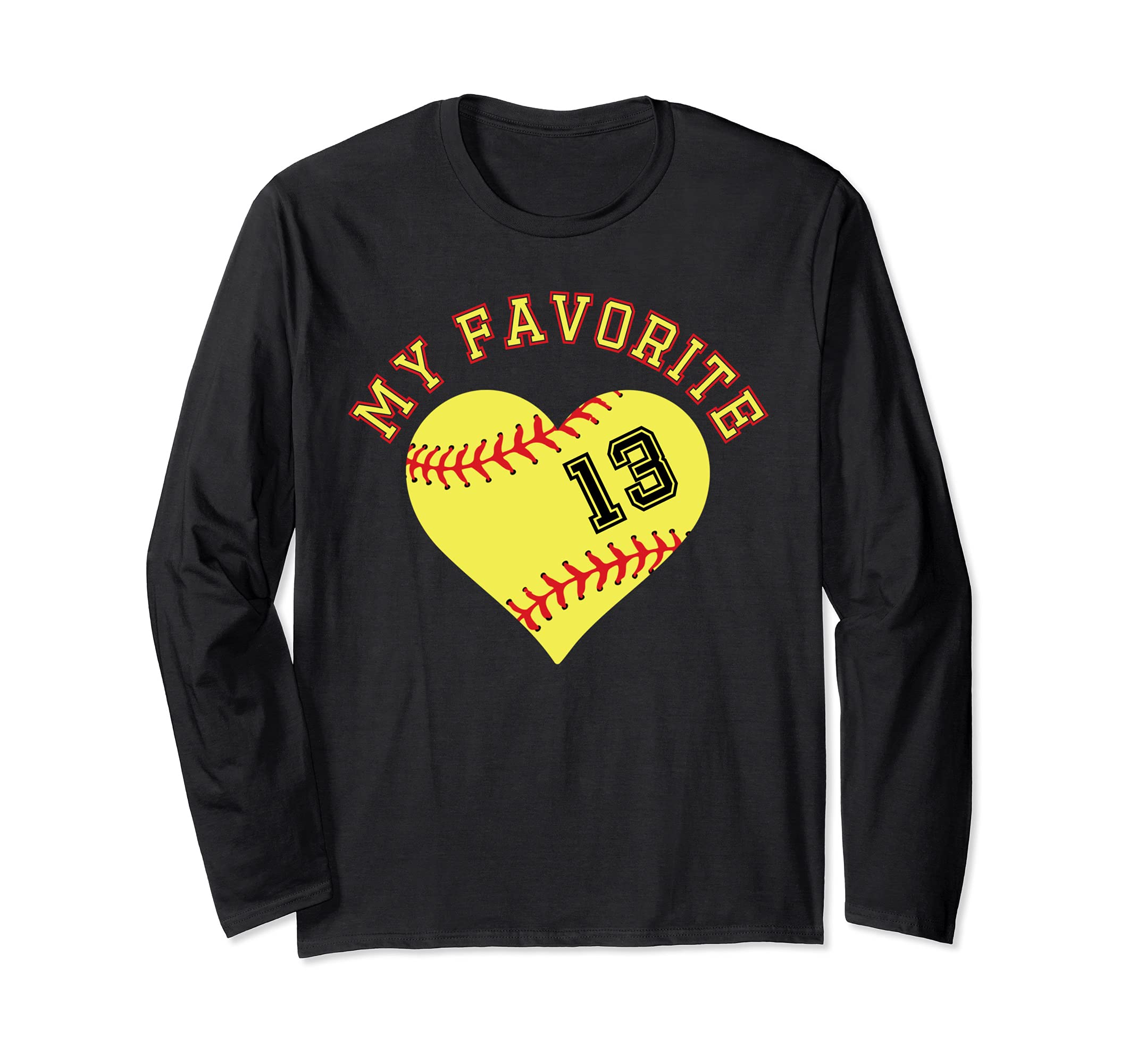 Softball Player 13 Jersey Outfit No #10 Sports Fan Long Sleeve T-Shirt