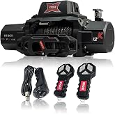 XYCLE 12,000 lb Recovery Winch,12V Electric Winch with 1/2&rdquo; x70 FT Synthetic Rope,IP68 Waterproof,Anti Slip Roller,All-Metal Housing,2 Wireless Remotes &amp; Wired Controller for Jeep,SUV,Truck &amp; Trailer