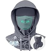 3 in 1 Summer Cooling Balaclava Hood Face Mask with Ear Loops Men Women Sun UV Protection Breathable Full Head Cover