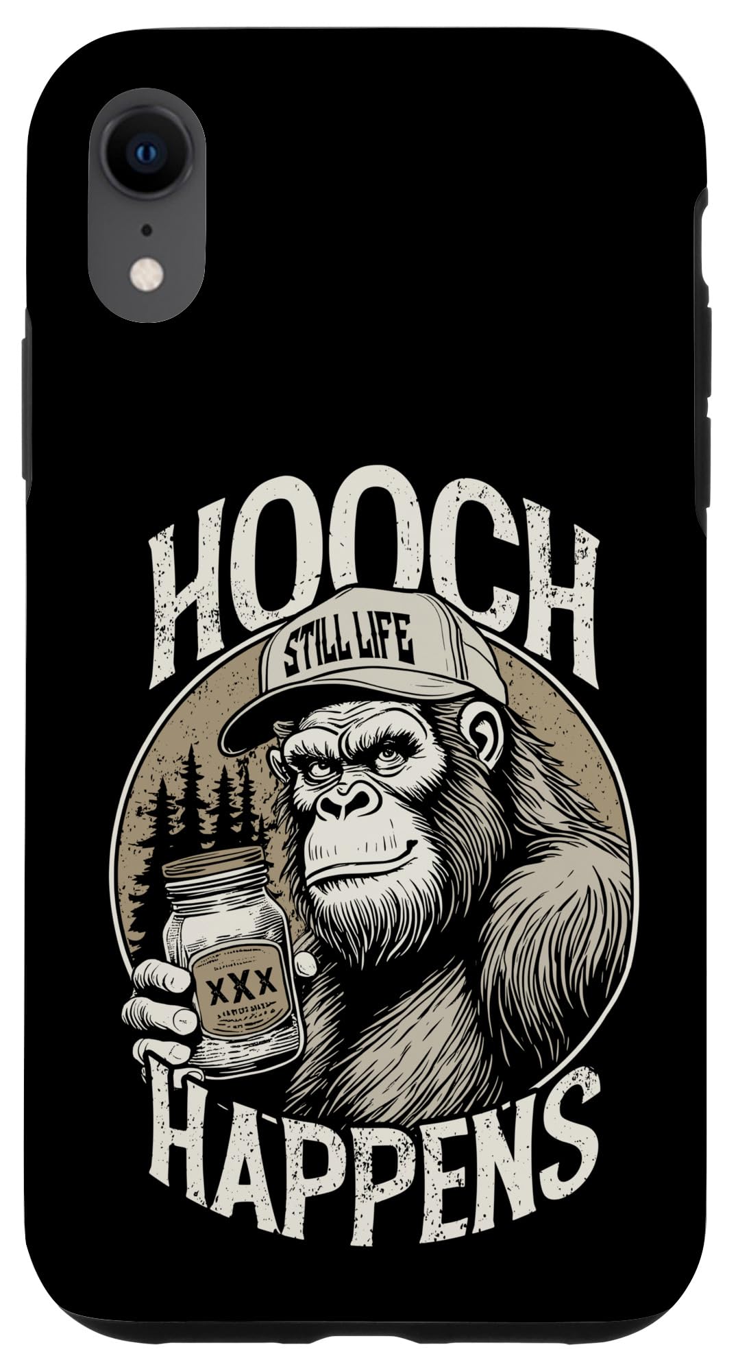 iPhone XR Funny Moonshine Hooch Happens Hillbilly Bigfoot Redneck Case