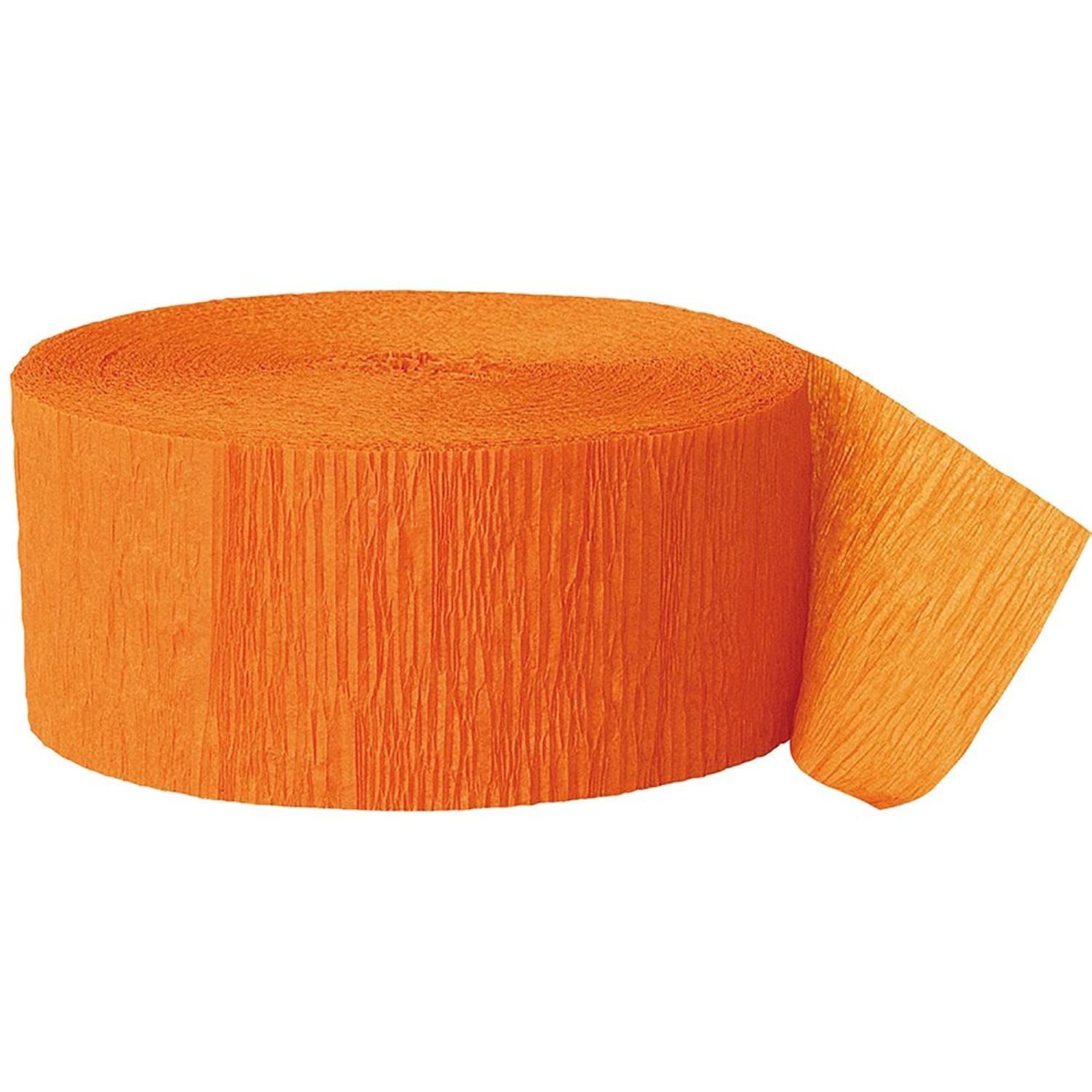 Orange Crepe Paper Streamer (2 Meters) 1 Piece - Premium Quality Party Decoration for Celebrations and Events