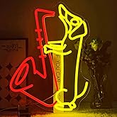 Virlusy Dachshund Neon Sign for Wall Decor Dimmable Saxophone Dachshund Led Light Signs Dog Neon Light for Bedroom Bar Pet Shop Man Cave Dog Theme Party Decoration Gift for Pet Lovers