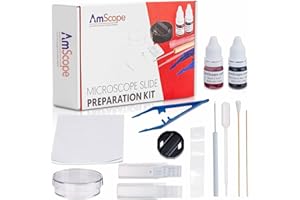 AmScope SP-14 Microscope Slide Preparation Kit Including Stains