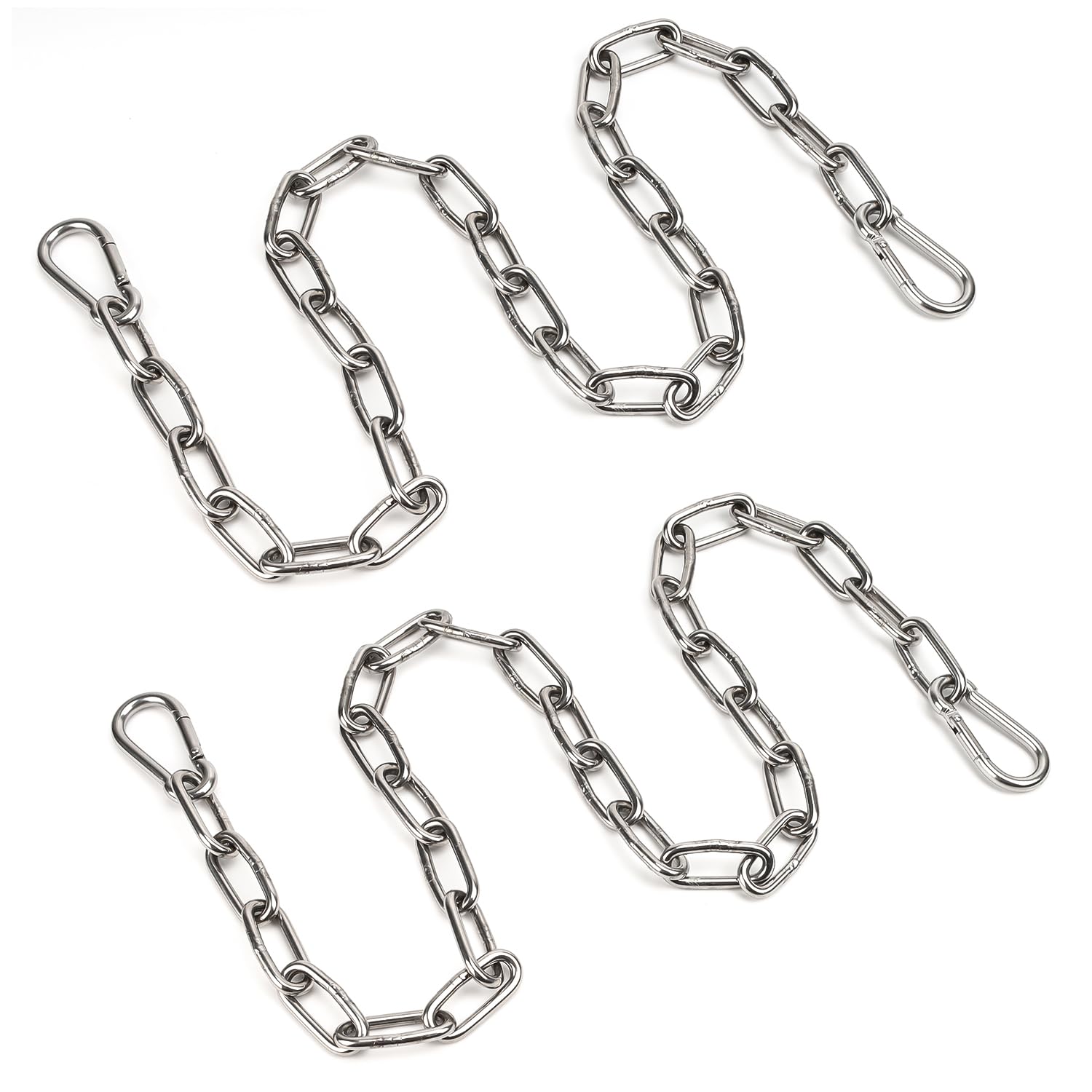 Photo 1 of 2 Pack Outdoor Fence Gate Chains, 5/32 x 36 Inch Mental Chain Fence Lock with Spring Hooks Easy to Open and Close, Silver Safety Gate Chain Link for Livestock, Ranch, Barn Urkupoo (Extended)