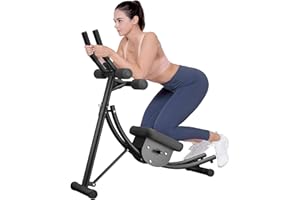 VoltifyMax Ab Workout Equipment, Ab Machine for Home Gym Coaster With Height Adjustable, Foldable Ab Machine for Stomach Workout at Office-Birthday Gift for Women and Men, Black