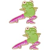 GANDC Cute Frog Enamel Pins Pink Glitter Boots Cartoon Frog Novel Funny Hard Enamel Pins for Backpacks Badges Hats Jackets