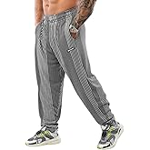 Men's Baggy Sweatpants, Loose Fit Gym Workout Pants with Pockets