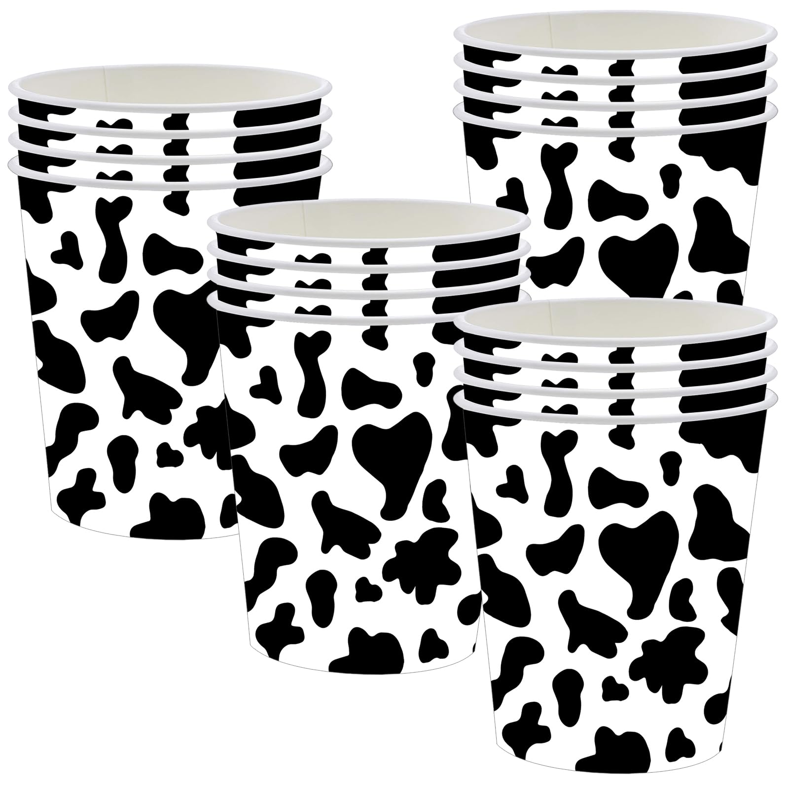 POPOYU 16P Jungle Safari Animal Party Cow Print Paper Cups,Jungle Animal Party Paper Cups,JungleTheme Party Tableware Decorations Set for Kids JungleSafari Reptile Party Supplies