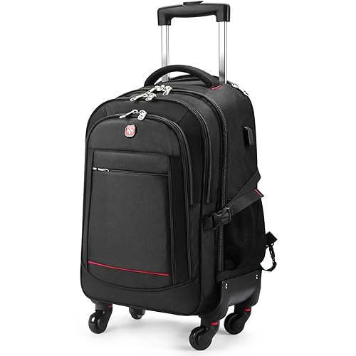 StarCloud 4-Wheel Checked Rolling Backpack 55L (24x15x9in): Extra