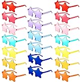 YWL 20 Pairs Rimless Star Sunglasses Bulk Transparent Candy Color Star Glasses for Women Men Party Favors
