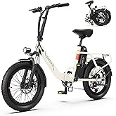INVANTI Electric Bike for Adults,Peak 1000W Motor,40KM/H Top Speed,20 * 3.0 Folding Fat Tire EBike,72KM Removable Battery Car