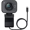 Logitech StreamCam Plus Webcam with Tripod Mount (Graphite), 1080p