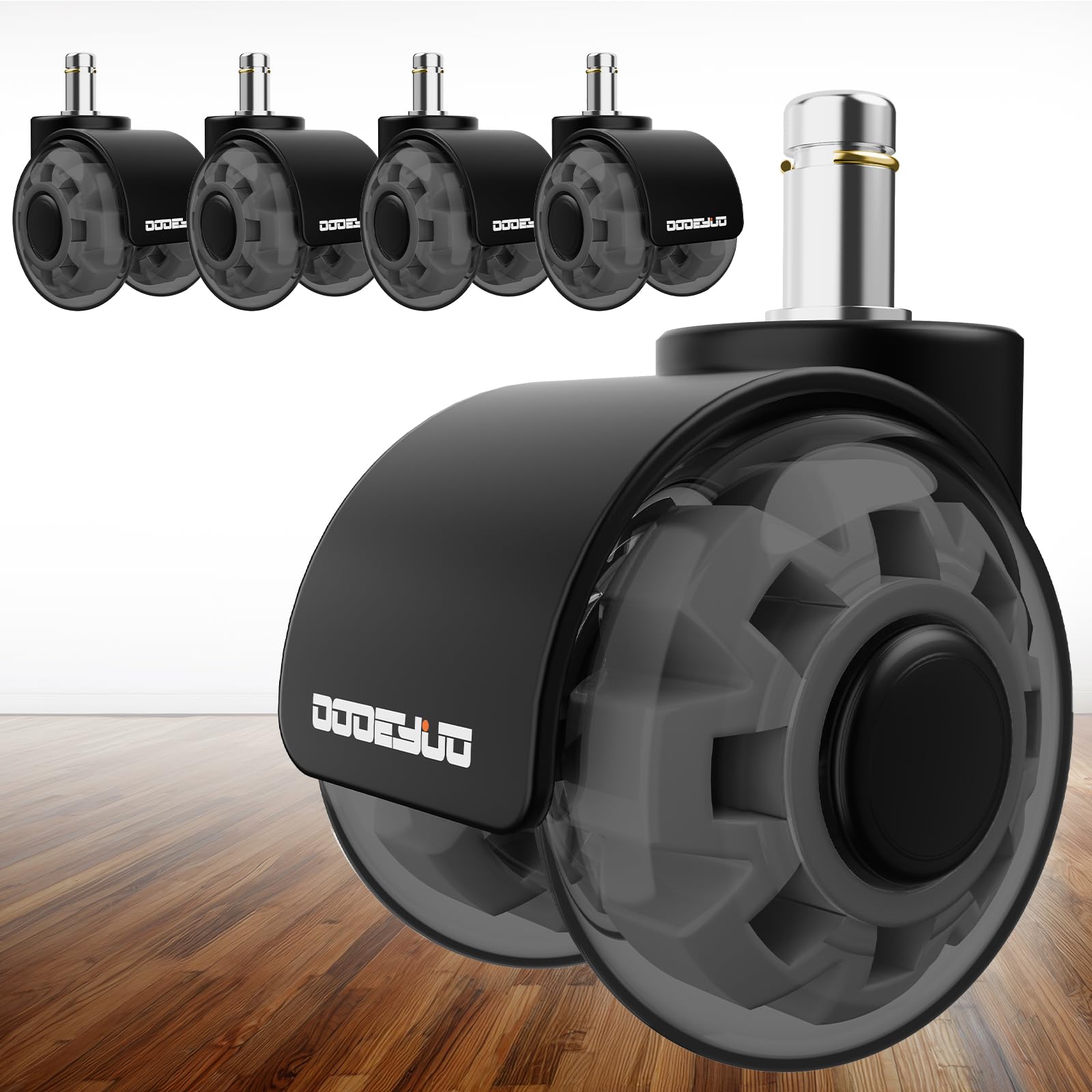 Photo 1 of 2 Inch Office Chair Wheels for IKEA,3/8-7/8 Stem,TPU Caster Wheels Set of 5, Heavy Duty, Silent, Smooth Rolling, Double Bearings, 880LB Capacity, Ideal for Hardwood, Tile, Carpet & Concrete Floors