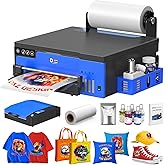 DXZ 2026 A4 DTF Printer with Roll Feeder-XP600 Doubled Printing Speed Compared to L1800 and L805,Built-in White Stirring System for DIY T-Shirt,2-Year Ink Included (Printer+Oven)