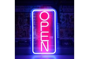 Rdutuok Led Neon Open Signs for Business,42x22cm Electric Light Up Sign Advertisement Board Electric Display Sign Powered by 