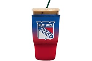 Sok It Java Sok NHL Iced Coffee & Cold Soda Insulated Neoprene Cup Sleeve (New York Rangers, Large: 30-32oz)