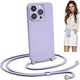 Blaspins Crossbody Strap Phone Case for iPhone 12 Mini, Adjustable Rope, Belt Neck Lanyard, String Detach Lanyard, Drop Proof Sturdy, Hiking Wrist Hands Free Protective Cover 5.4 inch 12 Mini - Purple