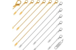 CZWZ 30pcs Gold Plated and Silver Plated Necklace Extender for 2'', 4'', 6'' Necklace Extender Set for Necklaces, Bracelets, Women's Jewelry Making Respectively